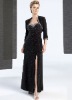 Sexy Black Sweetheart Front Split Long Sleeves Jacket Mother of Bride Dresses