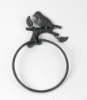 KS4420MC-metal towel ring w/finch