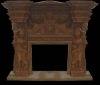 Large double marble fireplace mantel