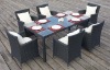 Rectangle Garden table with rattan chairs