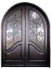 Wrought Iron-wood entry door