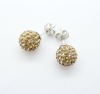 crystal ball stainless steel studs earrings