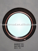 metal round mirror with coppery color