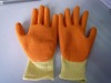 kevlar 10 guage knit shell with orange latex palm dipped