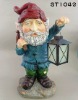 Garden Gnome Solar Light with Fluorescent Glass lantern