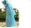 adult blue color disposable PE raincoat