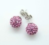 crystal ball stainless steel studs earrings