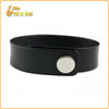 Black simple plain leather bracelet for women