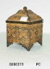 antique table decorated jewelry boxes