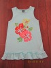 100%cotton girl sleeveless round neck baby t-shirt with print