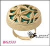 New Fashion Metal Gold Alloy Ring W/Flower Pattern Wholesale RG1533