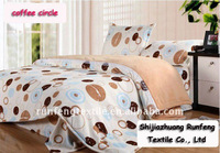 Printed Coral fleece bedding sets (duvet cover,blanket,pillow covers)