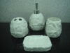 4pcs white ceramic bathroom sets with embossment