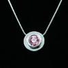 alloy chain necklace with rhinestone pendant