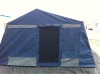 Canvas trailer tent with tropical roof