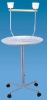 White metal bird stand with feeder