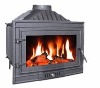 wood burning cast iron indoor fireplace