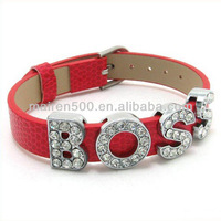 free shipping DIY bracelet sliding letter charm bracelet