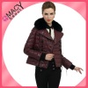 Women fashion newest winter leather down coat with raccoon collar CF-1070