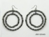 Black circle earring