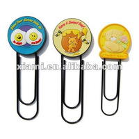 cute shaped paper clip pvc & metal bookmark soft pvc pvc clips