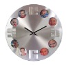 Wall clock with 12 photo frame