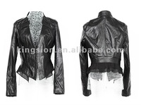 Lady's pu leather jacket