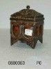 antique table decorated jewelry boxes