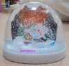 plastic snow globe, plastic snowball