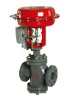 Air operated double seat regulating valve