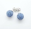 crystal ball stainless steel studs earrings