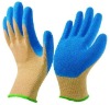 Crinkle latex coated polycotton glove