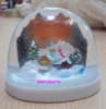 plastic snow globe, plastic snowball