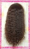 Front lace wig/French lace and machine sewn/Curly/16"/100% Indian Remy Hair