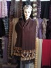 100% Cashmere& Fox Fur Brown 60*180cm Shawl