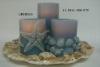 LED candle with seashell finish