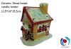 Ceramic Xmas house candle holder