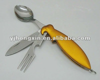 Promotional foldable cutlery set with parrot pattern