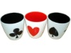 Plastic poker drinking cups with handle