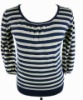 LADIES STRIPE LONG SLEEVE PULLOVER