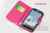 New Arrivel Cow Hide Flip Wallet Leather Case for Samsung I9300 i9800 50PCS/LOT