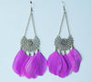 2013 Fashion pink feather earrings