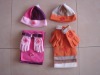 children fleece scarf hat gloves set HMF-807