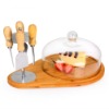 Multi-function cheese dome set with knife