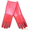 PVC Glove Working Safty HONED RED