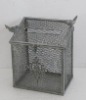 100504F-rectangle metal wire bird cage w/antique grey finish