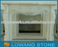 winter marble fireplace