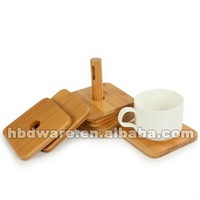 7pcs bamboo coaster set