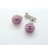 crystal ball stainless steel studs earrings